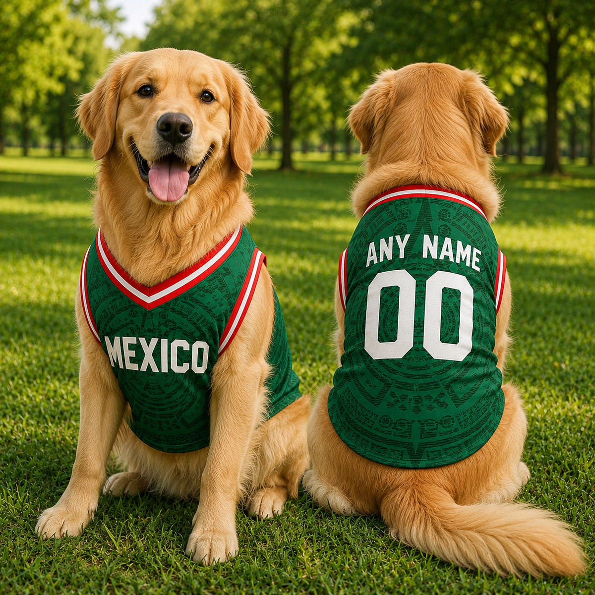 Personalized Mexico Pet Soccer Jersey,Custom Dog Cat Football Shirt,Name Number Puppy Sportswear