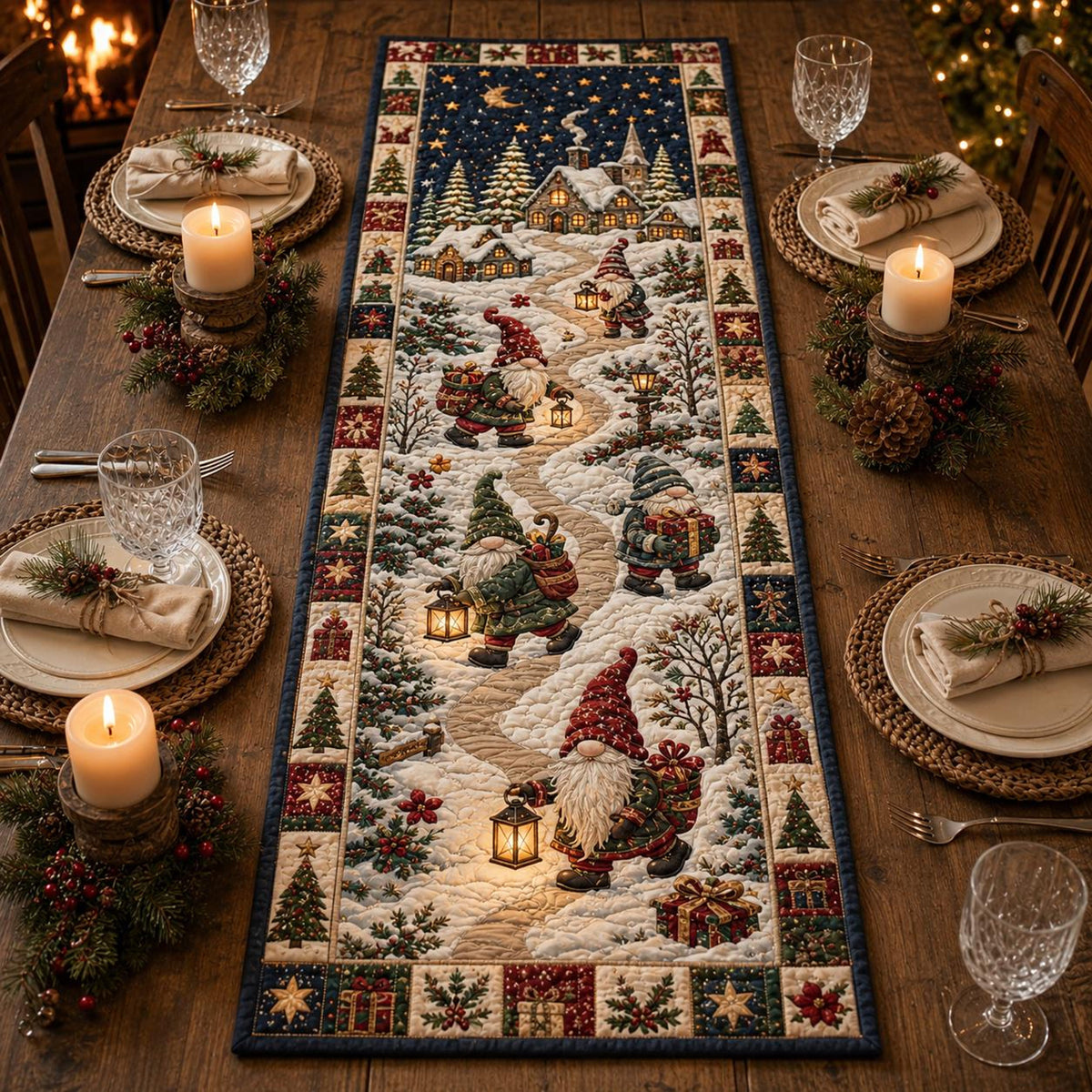 Christmas Quilted Table Runner, Holiday Winter Dining Table Decor, Festive Winter Table Centerpiece, Festive Farmhouse XmasHome Decoration b8d55c13-1e8d-4cfc-9585-b622aff882be-4.jpg