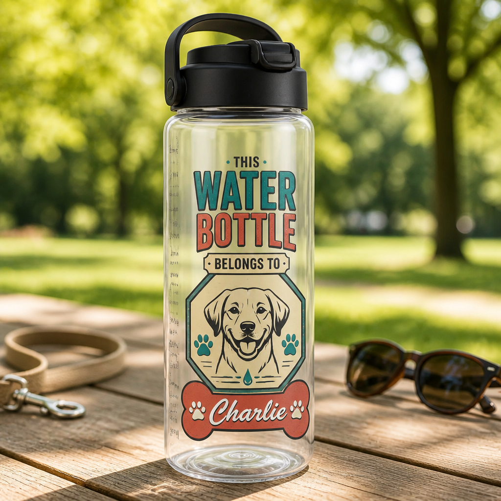 Dog Water Bottle – This Water Bottle Belongs To [Pet Name] (Modern Badge) - Personalized Water Tracker Bottle b8dd8669-6e32-4807-ac8b-1f44ffc70c73.png