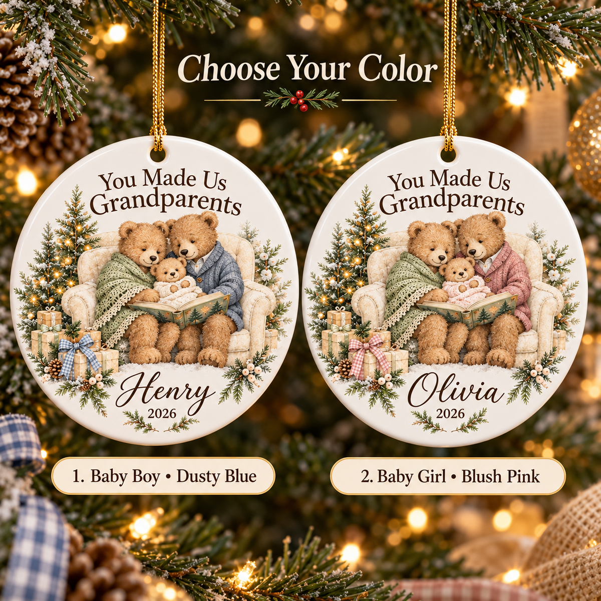 Personalized First Christmas as Grandparents Photo Ornament 2026, Double-Sided Custom Name Keepsake, Gift for New Grandma and Grandpa b8e32d82-bc75-4466-bf91-2e5c44c2cf85-Grandparents-Christmas-Ornaments-in-Two-Colors-3.png
