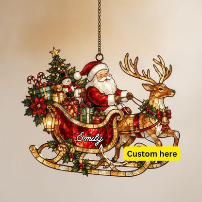 Santa Sleigh & Reindeer Acrylic Suncatcher, Christmas Window Hanging Decor, Festive Holiday Gift b8e72ad6-c39b-4c95-8bd0-dfac61a1023d-b1.jpg