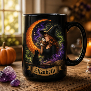 Personalized Witch Moon Cauldron Mug - Personalized Halloween Black Ceramic Witch Mug b8e938f8-0461-4d06-9c3b-d0350940855b.png