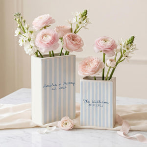 Personalized Engagement Ceramic Book Vase, Custom Striped Couple Name Book Vase, Striped Engaged Gift, Gift For Bride, Wedding Couple Gift b8f675f8-5d60-427a-9348-003155fc4f00-7.jpg