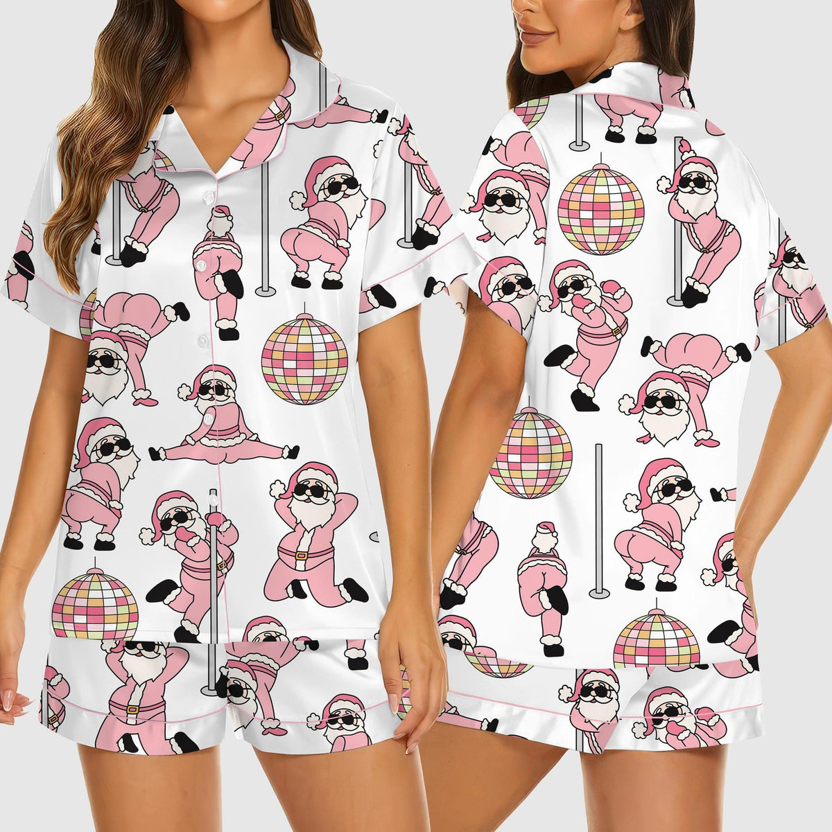 Women Christmas Pajama Set – Funny Dancing Santa Print Sleepwear, Pink Holiday Loungewear b8f86ebf-851c-40c4-aa71-208dec828967-il_1588xN.7438852913_7hrl.jpg