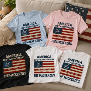 Patriotic 250th Anniversary Family Names - Personalized T Shirt