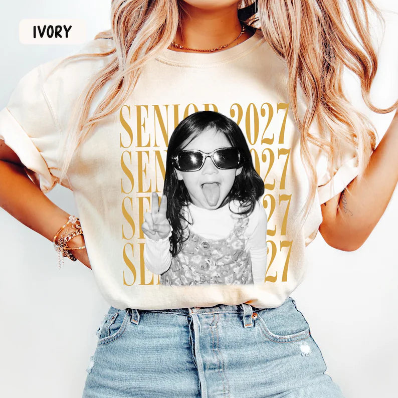 Personalised Vintage Photo And Year Senior Shirt: Custom Graduate Picture Shirt, Class of 2027 Graduation Gift, Retro Senior Boy Girl Shirt b9080371-dddc-4e20-a56a-21fd46da5ffe-ghjghghgjh-1-.webp