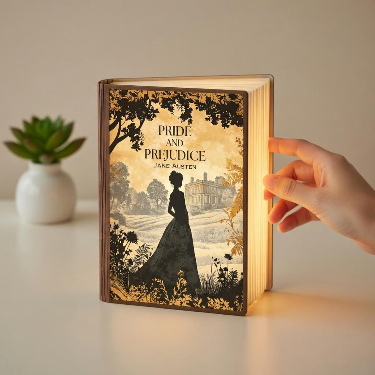Pride and Prejudice Lamp, Jane Austen Book Lamp, Wooden Folding Book Light, Classic Novel Night Lamp, Classic Literature Decor, Bookish Gift b9104290-e280-4b70-8047-4c281a90eeb2-3.jpg