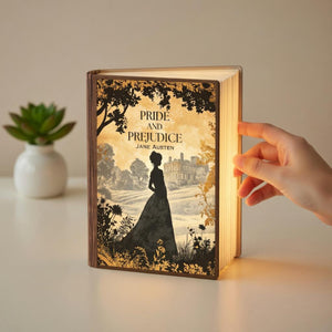 Pride and Prejudice Lamp, Jane Austen Book Lamp, Wooden Folding Book Light, Classic Novel Night Lamp, Classic Literature Decor, Bookish Gift b9104290-e280-4b70-8047-4c281a90eeb2-3.jpg