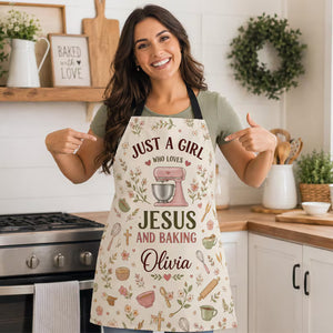 Personalized Just A Girl Who Loves Jesus and Baking Apron Without Pocket,Custom Name Christian Baker Apron, Gift for Christian Woman Baker b926fa1d-c845-483c-a5b9-313aaeffb99a-ewrew-3-.jpg