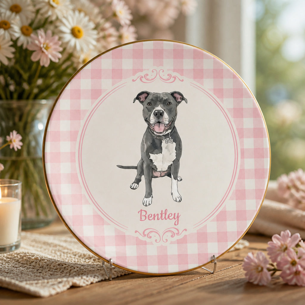 Custom Pet Portrait Ceramic Plate with Name – Botanical Wreath - Personalized Personalized Ceramic Plate b93b634e-9e5b-45b2-8f26-6e9e0fc52d59.jpg