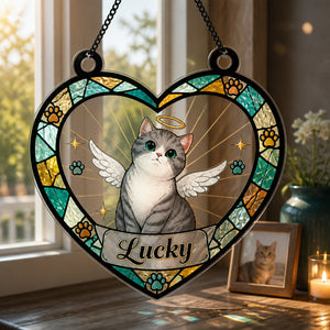 Heart Stained-Glass Cat Memorial Suncatcher – Custom Pet Name - Personalized Suncatcher Stained Glass b945f4f8-5616-4376-b9b3-0ac8f98557f4.jpg