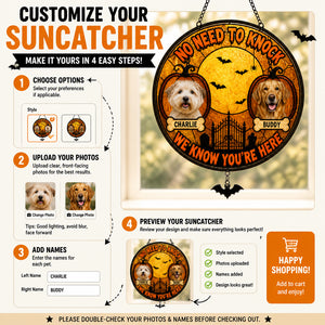 Halloween No Need To Knock Doormat – 2 Pet Photos & Names - Personalized 1 Layered Suncatcher with Charm b968d12b-af91-4a6b-9f2f-b8fbab9e8c32.jpg