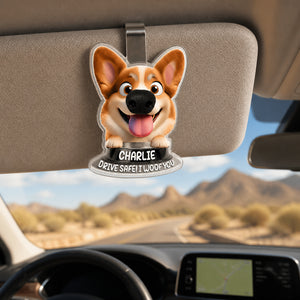 Custom Pet Cartoon Car Visor Clip — Drive Safe! I Woof You - Personalized Car Visor Clip b96e2210-16a1-4105-91c2-e3a6fda0c8b4.jpg