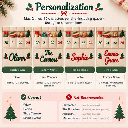 Personalized Advent Calendar for Kids, Custom Name 24 Pocket Christmas Countdown, Fabric Hanging Calendar, Sibling Christmas Tradition b99813a6-7317-47a4-a5d0-577246ef5e2a-ghhhhhhhhhhhhhhhhh-7-.webp