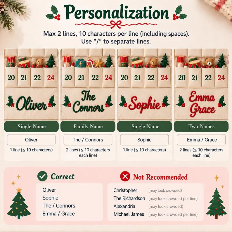 Personalized Advent Calendar for Kids, Custom Name 24 Pocket Christmas Countdown, Fabric Hanging Calendar, Sibling Christmas Tradition b99813a6-7317-47a4-a5d0-577246ef5e2a-ghhhhhhhhhhhhhhhhh-7-.webp