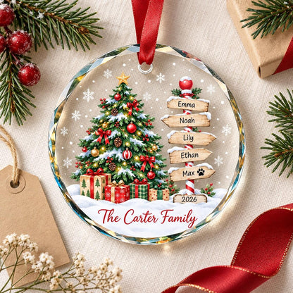 Personalized Family Glass Ornament, Custom Christmas Tree Signpost Keepsake With Kids Names, Pet Name and Year b998dc16-51e8-408c-93cd-e44d95f06efa-4.jpg
