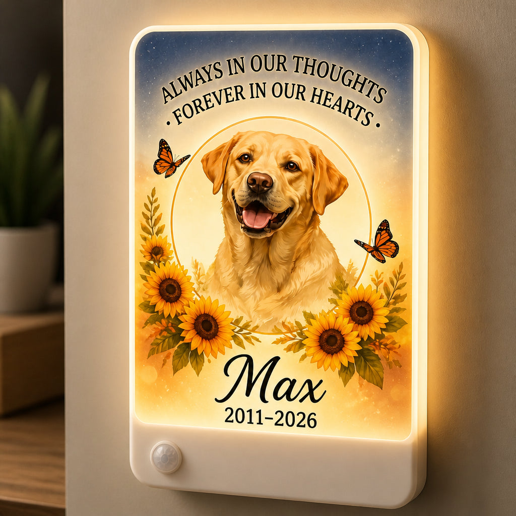 Pet Memorial Night Light with Photo — Sunflower & Butterfly Tribute - Personalized Acrylic Night Light b99ca4a2-8188-4771-bd1a-ade73cb12ad6.jpg