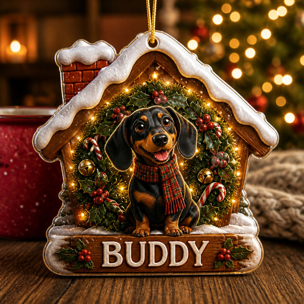 Cozy Pup Wreath – Personalized Pet Name Ornament - Personalized Shape Ornament b9ae4309-4a04-411b-8557-f8d28405e4f5.jpg
