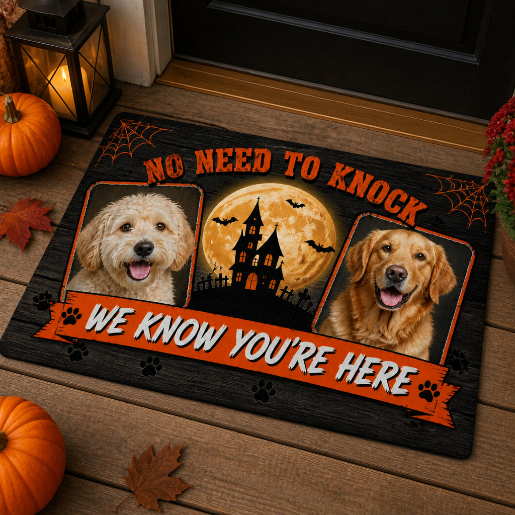 Halloween Pet Photo Doormat - No Need To Knock - Personalized Doormat b9cbdf54-c6c8-47bf-8027-ad0af61f6afa.jpg