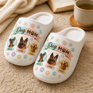 Dog Mom Custom Pet Portrait Fleece Slippers - Personalized Fleece Slipper b9ce4986-e0d6-4661-a95b-0e0503d29eac.jpg