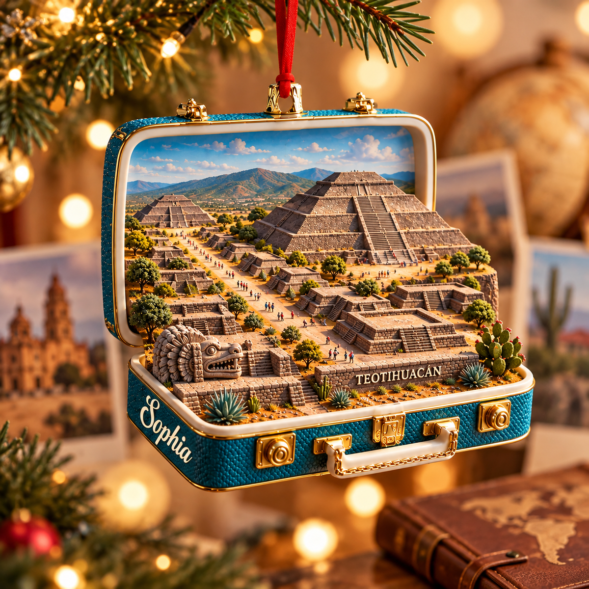 Personalized 3D Teotihuacan Suitcase Christmas Ornament – Mexico Travel Souvenir & Gift for Mexico Lovers b9ce86bd-3f62-48e9-9f62-8243069531a6-Teotihuac-n-suitcase-ornament-on-a-Christmas-branch-2.png