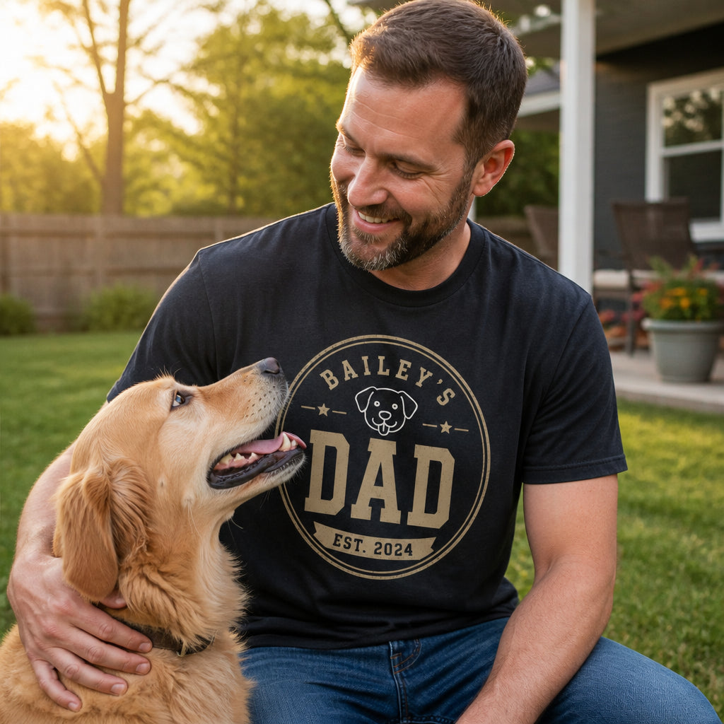 Pet Name’s Dad – Est. Year Retro Badge Tee - Personalized T-shirt b9e613b9-6d9f-41fa-ad81-7467f16c9c5b.jpg