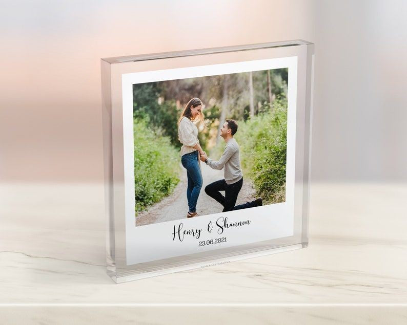 Personalised Engagement Photo Block, Custom Engaged Acrylic Photo, Engagement Gifts, Couple Gifts, Engagement Keepsake Memory Block b9f30729-5c39-49e7-a352-640146be164b.jpg