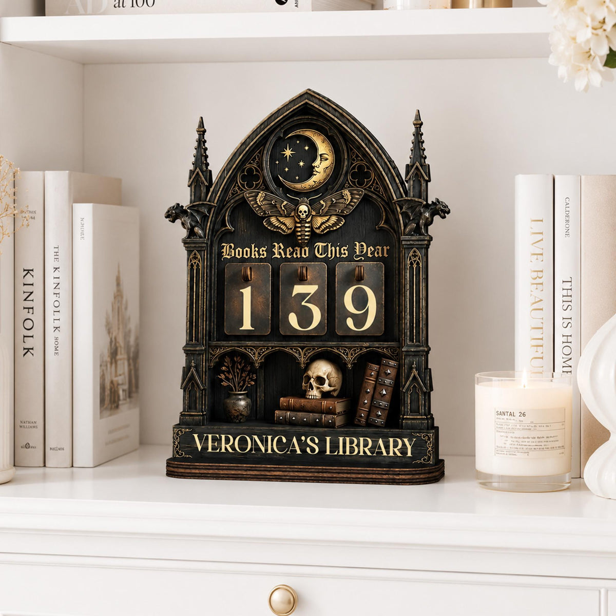 Personalized Gothic Book Tracker Sign, Books Read This Year Tracker, Dark Academia Library Decor, Custom Reader Gift, Gothic Bookshelf Decor b9f446e8-20c7-40b6-9dbc-a687100cee98-12.jpg