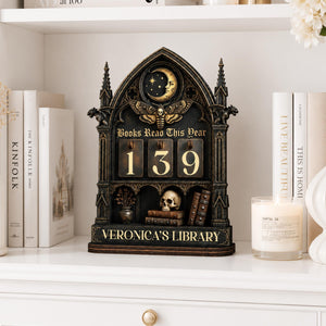 Personalized Gothic Book Tracker Sign, Books Read This Year Tracker, Dark Academia Library Decor, Custom Reader Gift, Gothic Bookshelf Decor b9f446e8-20c7-40b6-9dbc-a687100cee98-12.jpg