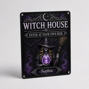 Witch House – Enter At Your Own Risk Personalized Metal Sign - Personalized Metal Sign b9f991e4-69ef-4ebf-8a2d-f5964c8b6c4b.jpg