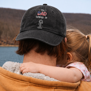 This Grandpa Belongs To Us America - Personalized Custom Vintage Classic Cap