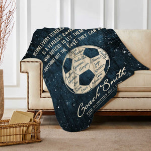 Personalized Thank You Soccer Coach Gift Custom Fleece Blanket, End Of Season Gift Ideas For Soccer Coach