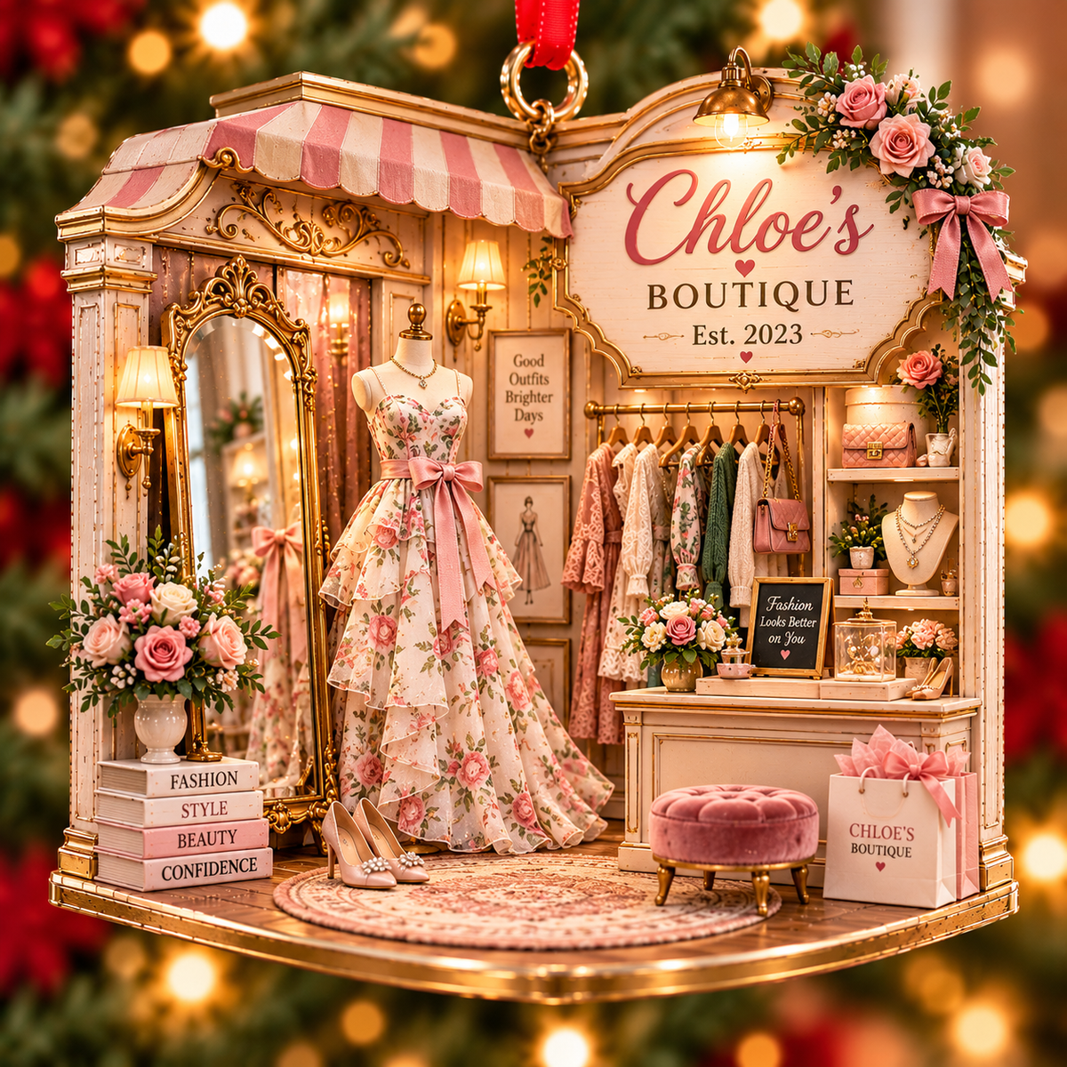 Personalized Fashion Boutique Corner Christmas Ornament – Custom Name & Year, Boutique Owner Gift, Fashion Lover Gift for Her ba098761-d80e-40ed-8dbb-b039ca59355a-Chloe-s-Boutique-Miniature-Ornament.png
