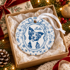 Custom Pet Portrait Ornament: Floral Dog Photo Christmas Ornament 2026, Pet Photo Christmas Decor, Dog Mom Gift, Dog Memorial Gift ba0d8d13-37ee-41b0-a2f8-3da12adbe8c8-9290fc9e-2ca2-4eae-83ad-c6e8c432b454.png