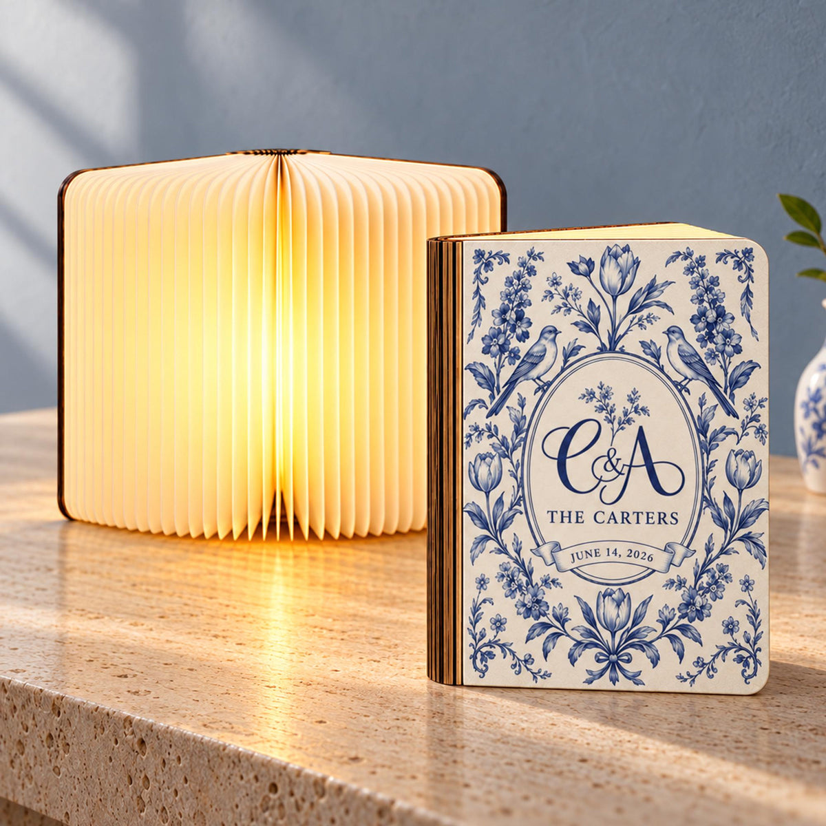 Personalized 3D Page Turning Desk Lamp, Toile De Jouy Floral Monogram Book Lamp, Custom Couple Wedding Lamp, Romantic Anniversary Gift ba18f484-188b-4fe7-9c3d-7e8ad340df18-4.jpg