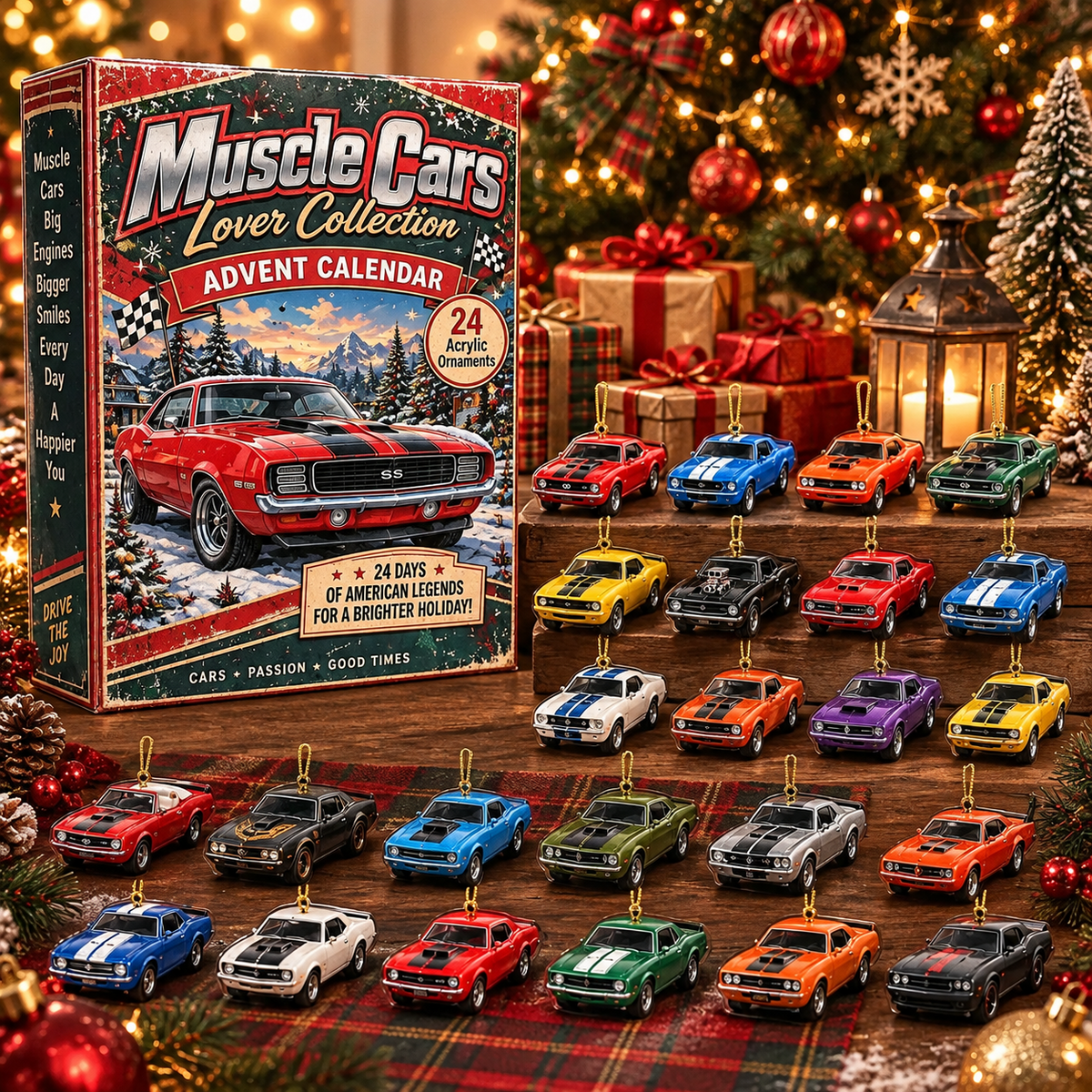 24 Days of Muscle Cars - 2026 Advent Calendar of 24 Acrylic Ornament ba2c401f-2076-42f2-a0b3-fd68135daf5e-1.png