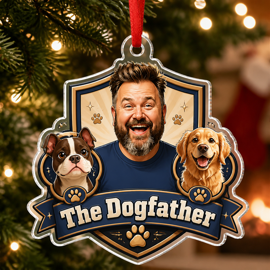 The Dogfather Custom Photo Ornament – Dad + 2 Pets - Shape Ornament ba38c1f0-33a9-4d24-9e9b-821f635470f8.png