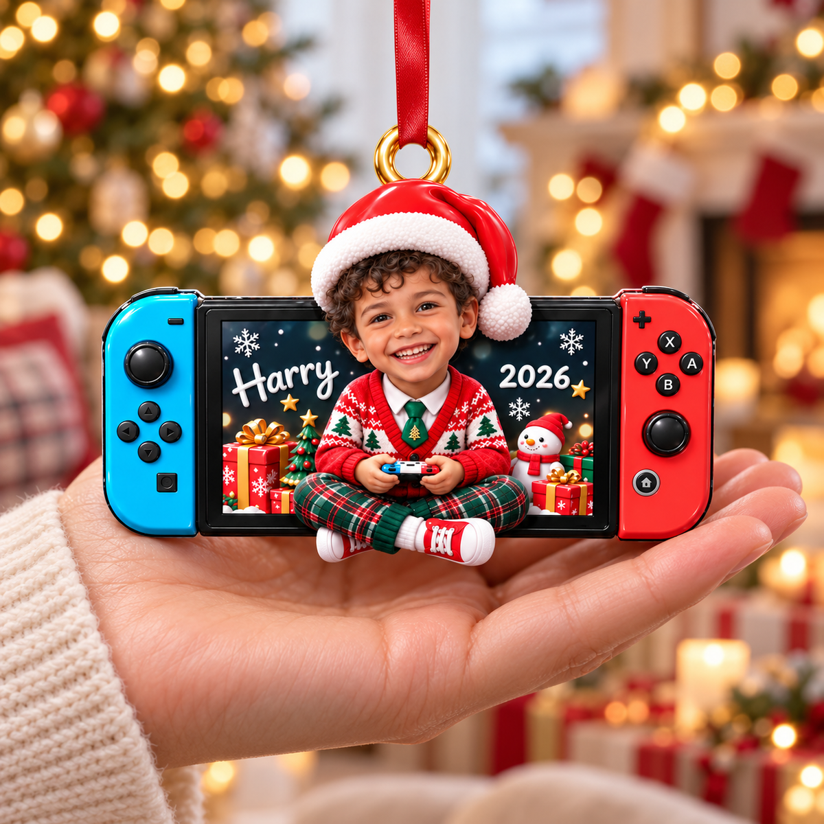 Custom Photo Gaming Ornament, Gamer Boy Christmas Gift, Game Controller Ornament, Holiday Gift for Kids, Boys, or Teens, Little Gamers Gift For Son, Daughter ba392c85-31ef-434b-994b-a3689e7de1b5-Qu-treo-Harry-2026-tr-n-tay-1.png