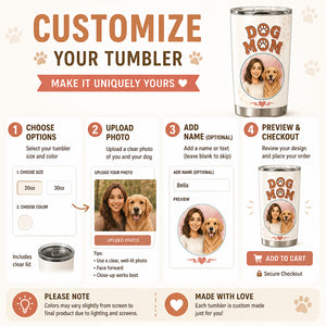 Dog Mom Tumbler – Two Portrait Upload (Owner + Dog) - Personalized Tumbler ba415261-327d-4514-837d-c1d1256ab9d5.jpg