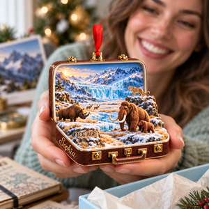 Personalized Ice Age 3D Suitcase Christmas Ornament – Woolly Mammoth Keepsake & Gift for Prehistoric Animal Lovers ba495f96-84f9-4720-81a0-83b1ac60276b-Ice-Age-Ornament-in-Happy-Hands-1.png