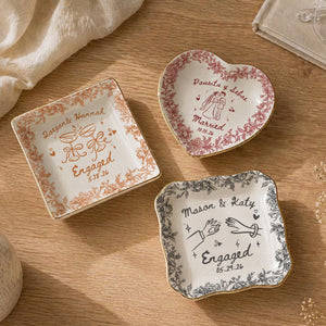 Personalized Ceramic Ring Dish, Custom Engagement Gift, Whimsical Gift for Engaged Couples Newlyweds Friends, Wedding Bride & Groom ba597e31-233c-4542-8d6c-f32201dae970-6.jpg