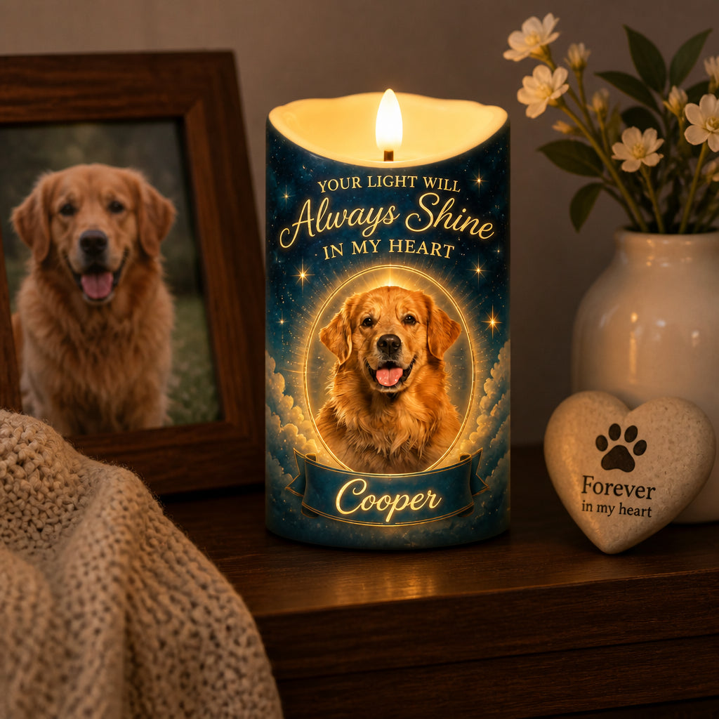 Pet Memorial LED Candle – Your Light Will Always Shine in My Heart - Personalized Custom Led Flameless Candle ba8a4165-52ee-4275-bc9e-be2b817d5f20.jpg
