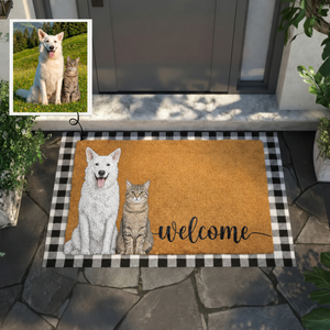 Personalized Pet Watercolor Portrait Doormat, Custom Dog Photo Welcome Mat, Cats Lover Housewarming Gift, Pets Owner Front Porch Coir Rug ba9d7f4a-50bd-438a-93ed-1d311d567329-9f8e905d-e5d0-4fb3-8e80-aa892f24126a.png