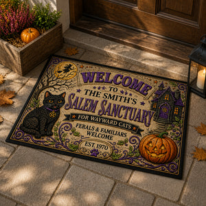 Welcome to the [Name]'s Salem Sanctuary Doormat — Personalized Name & Year - Personalized Doormat baaf4497-4b27-4db7-9d5d-d89d57041ec7.jpg