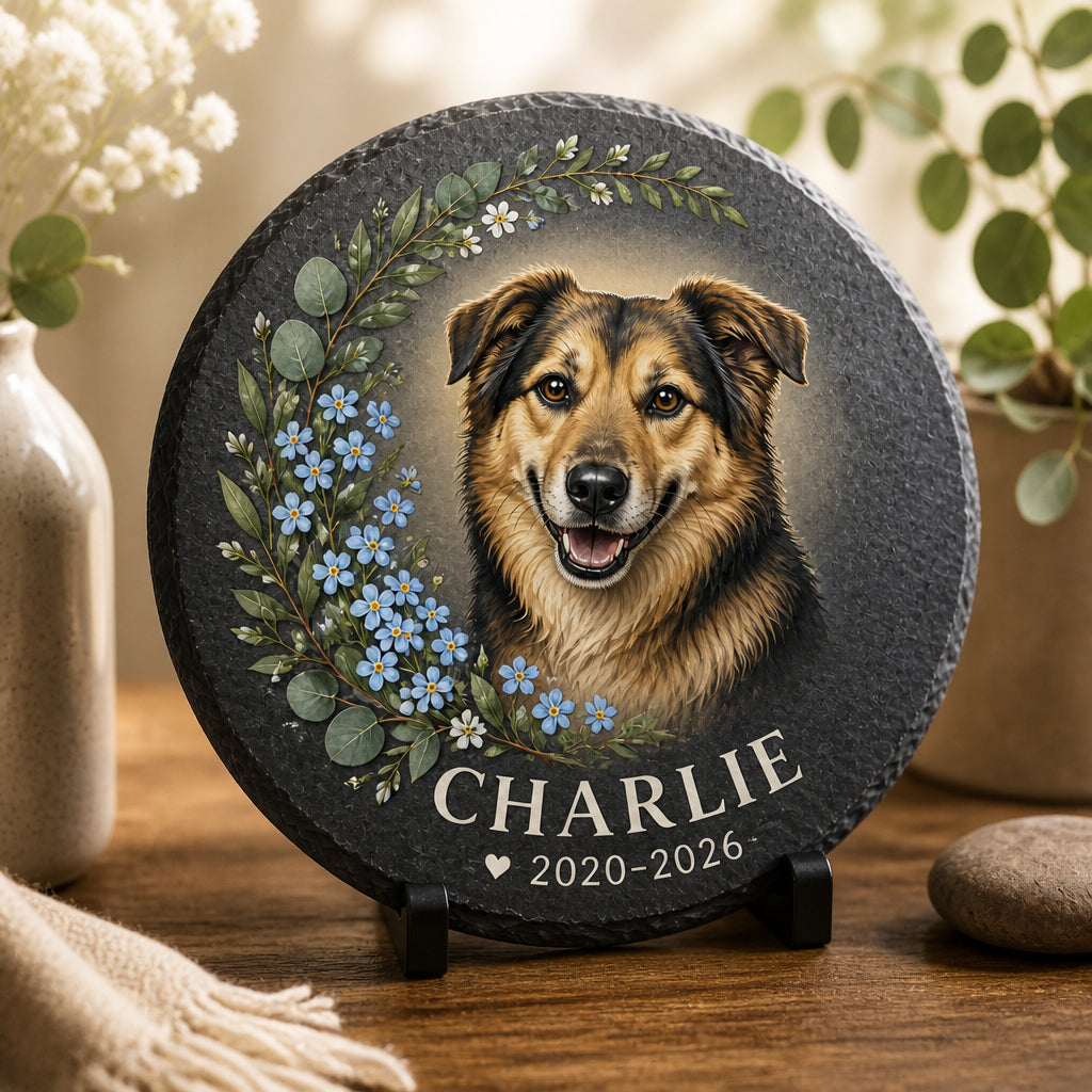 Custom Pet Memorial Portrait Slate Stone – Name & Years - Personalized Memorial Stone bab236ef-698f-4ef3-b193-12a80c2d6df9.jpg