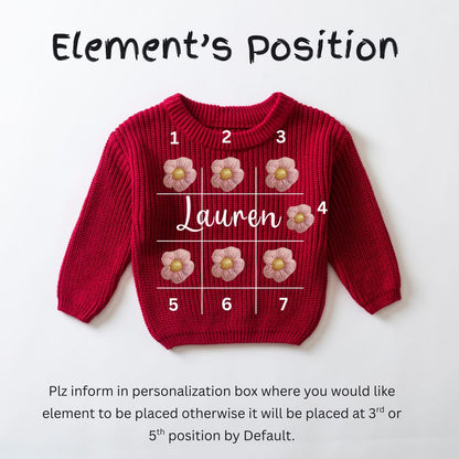 Lucky Baby Name Sweater Hand Embroidered Toddler Pullover Personalized Gift