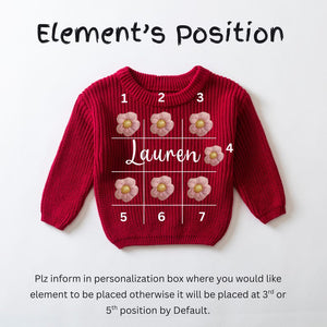 Lucky Baby Name Sweater Hand Embroidered Toddler Pullover Personalized Gift