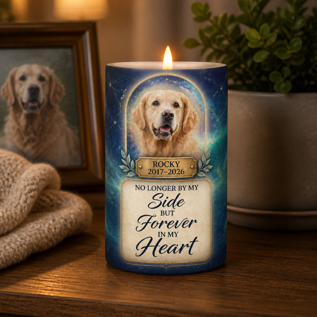 Pet Memorial Candle – Forever In My Heart (Photo + Name + Years) - Personalized Candle badf14b8-2e5a-4cce-9aab-2169cf43474c.jpg