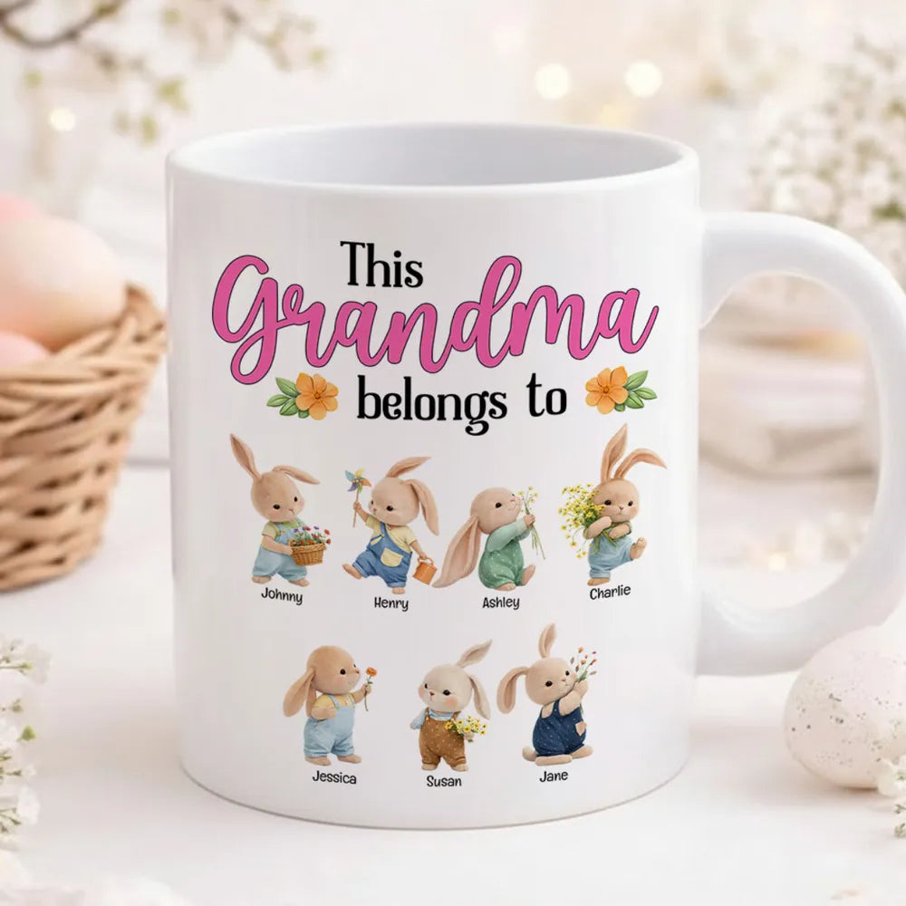 This Grandma Belongs To - Personalized Mug - Easter Gift For Grandma