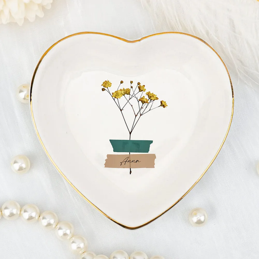 Bloom Where You Are Planted - Personalized Jewelry Plate - Gift For Sister, Sibling, Bestie